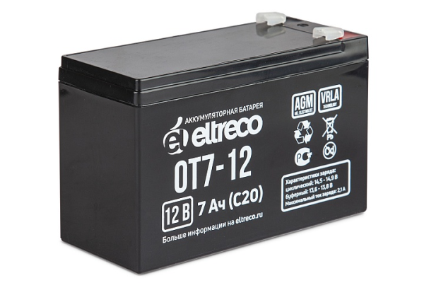 Тяговый аккумулятор Eltreco OT7-12 (6-F-7) (12V7A/H C20)