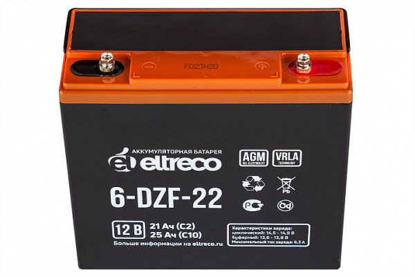 Тяговый аккумулятор Eltreco 6-DZF-20 (12V20A/H C2)